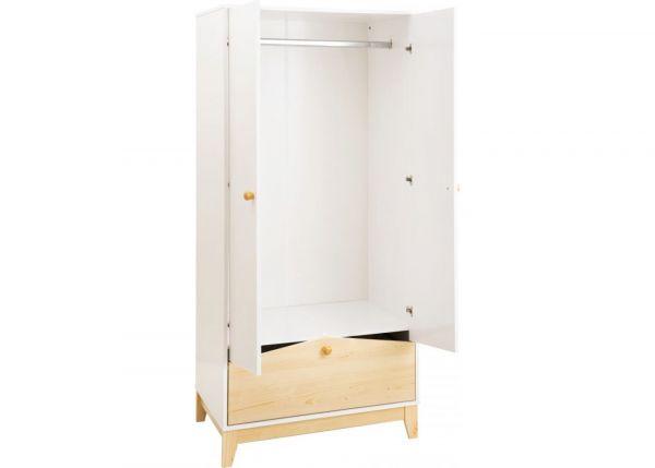 Cody 2-Door 1-Drawer Wardrobe by Wholesale Beds & Furniture Open
