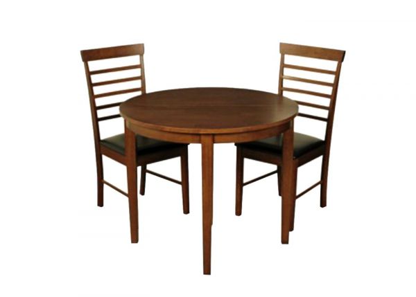 Hanover Extending Half-Moon Dark Oak Dining Table & 2 Dark Oak Chairs by Annaghmore