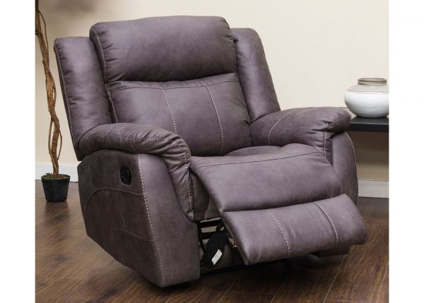 Walton Dark Grey Fabric 1-Seater Fully-Reclining Sofa by Sofa House