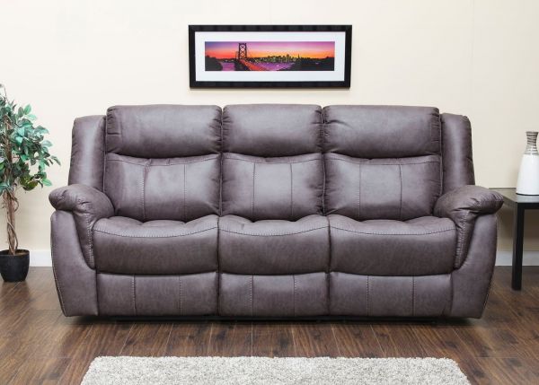 Walton Dark Grey Fabric 3-Seater Fully-Reclining Sofa by Sofa House