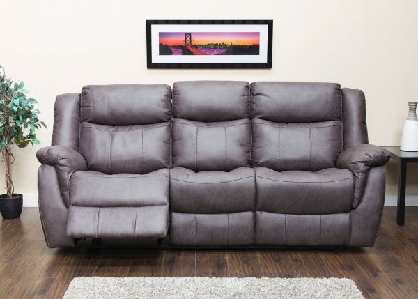 Walton Dark Grey Fabric 3-Seater Fully-Reclining Sofa by Sofa House