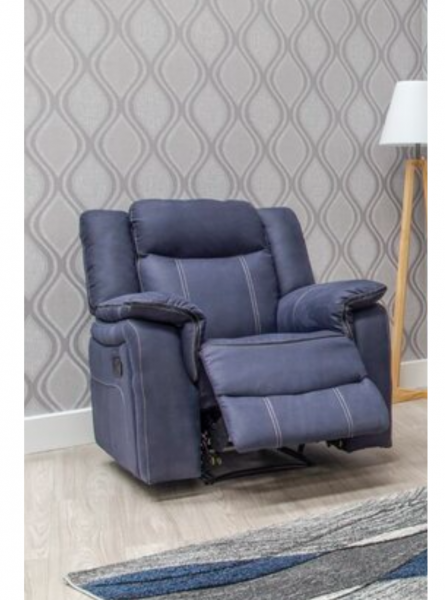Brooklyn Denim Fabric Recliner Chair by SofaHouse