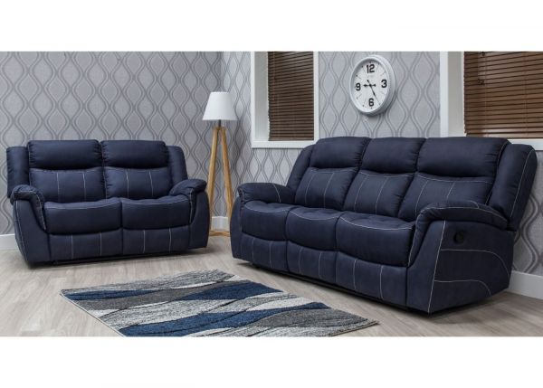 Walton Denim Fabric 3-Seater Fully Reclining Sofa by Sofa House