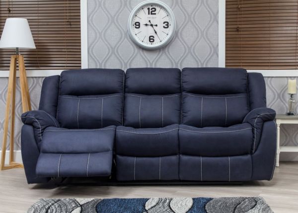 Walton Denim Fabric 3+2 Fully Reclining Sofa Suite by Sofa House