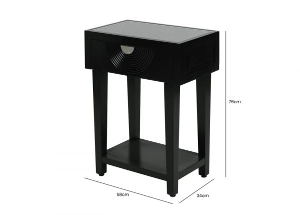 Elon Black 1-Drawer Telephone Table by CIMC Dimensions