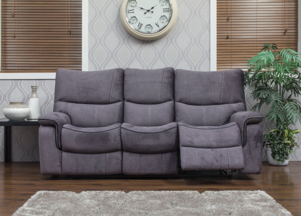 Emilio Dark Grey 3 Seater Reclining Sofa Suite by Sofahouse