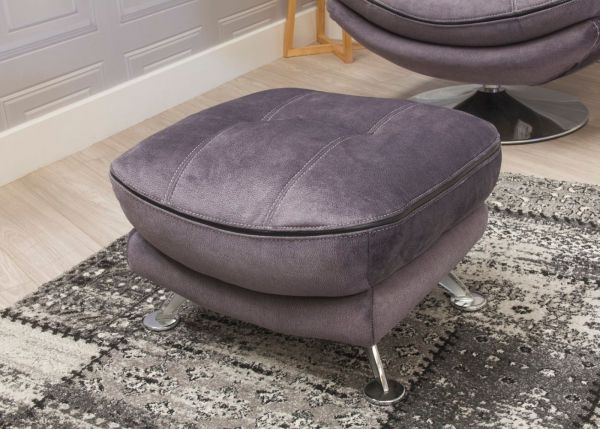 Emilio Grey Footstool by Sofahouse