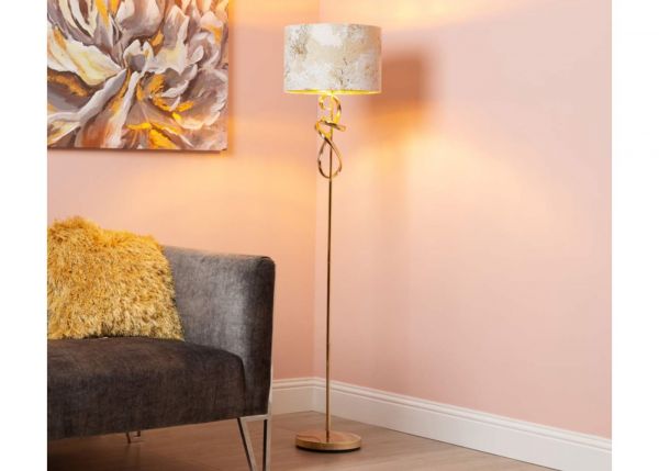 159cm Gold Swirl Floor Lamp with Gold Shade by CIMC Light On