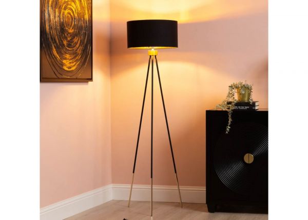 159cm Black and Gold Tripod Floor Lamp by CIMC Light On