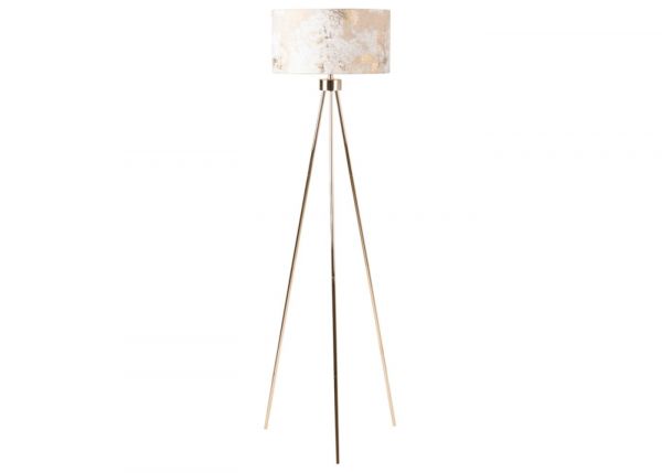 159cm Gold Tripod Floor Lamp with Ivory Linen Shade by CIMC