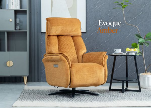 Evoque Amber Electric Reclining Swivel Chair by Annaghmore