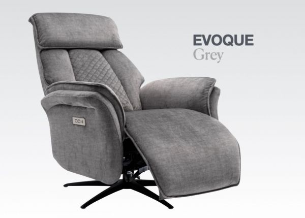 Evoque Grey Electric Reclining Swivel Chair by Annaghmore Foot