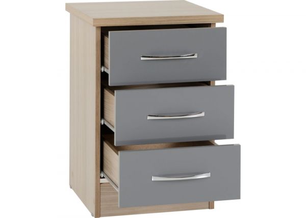 Nevada Grey Gloss and Light Oak Effect Bedroom Furniture Set by Wholesale Beds & Furniture
