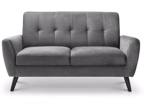 Monza Grey Velvet 2 Seater Sofa by Julian Bowen