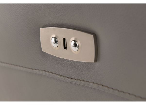 Havarti Leather Electric Reclining Sofa Range in Grey Button