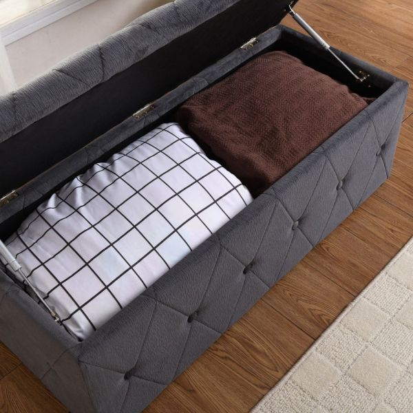 Jersey Grey Blanket Box by GIE