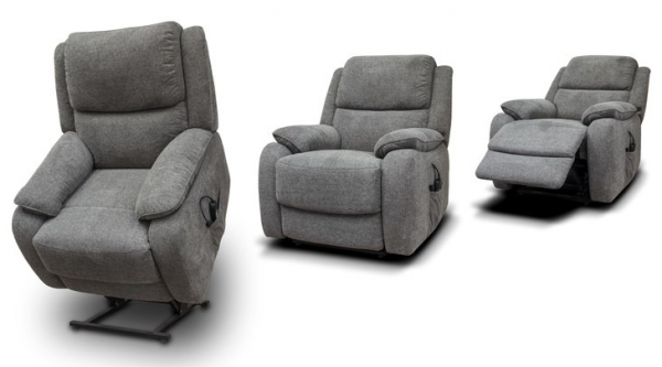 Parker Fabric Sofa Range in Grey by SofaHouse Lift and Tilt Chair 3 Positions