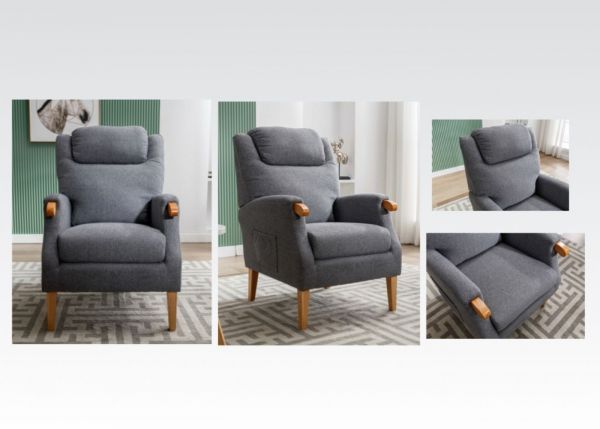 Lisbon Grey Fireside Chair by Annaghmore Angles