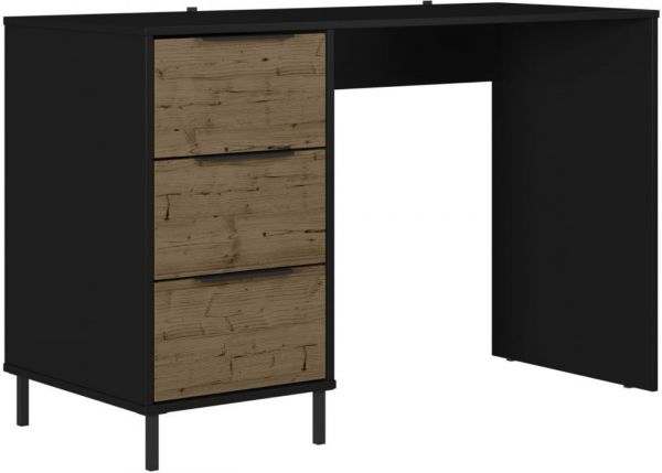 Madrid Black/Acacia Effect Computer Desk by Wholesale Beds & Furniture