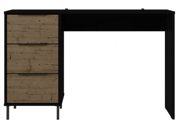 Madrid Black/Acacia Effect Computer Desk by Wholesale Beds & Furniture Front