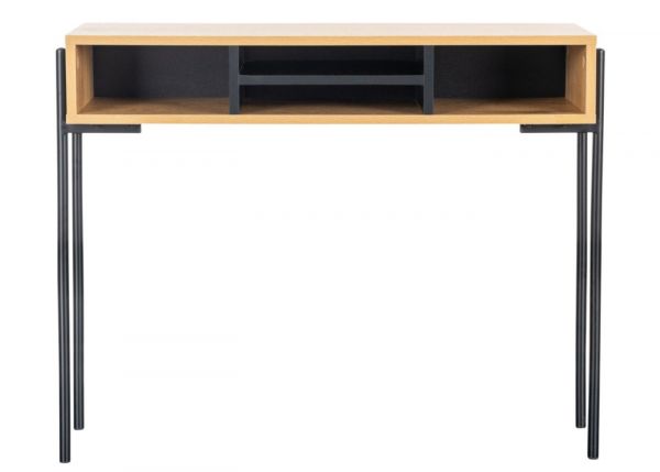 Madrid Oak and Black Console Table Front