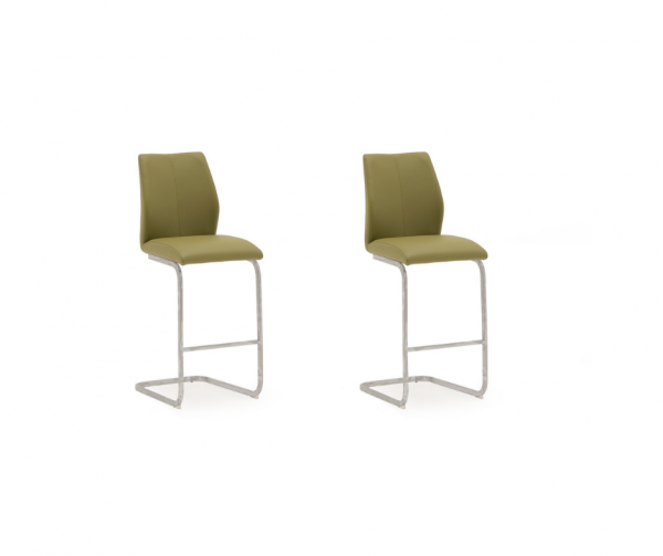Pair of Elis Olive Green Bar Chairs by Vida Living