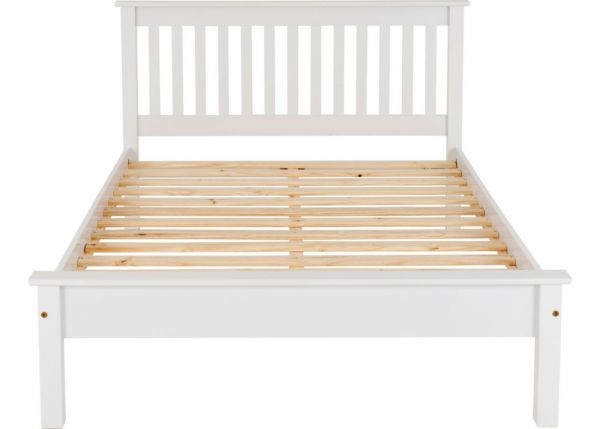 Monaco White Low End 5ft (King) Bedframe by Wholesale Beds Front