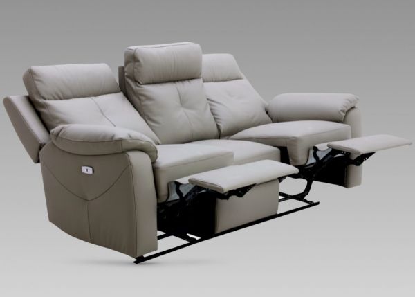 Milano Leather Full Electric Reclining 3 Seater in Moon by Annaghmore