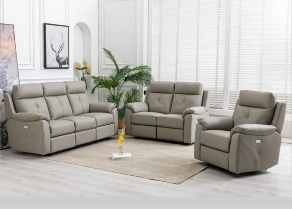Milano Leather Full Electric Reclining Range in Moon by Annaghmore