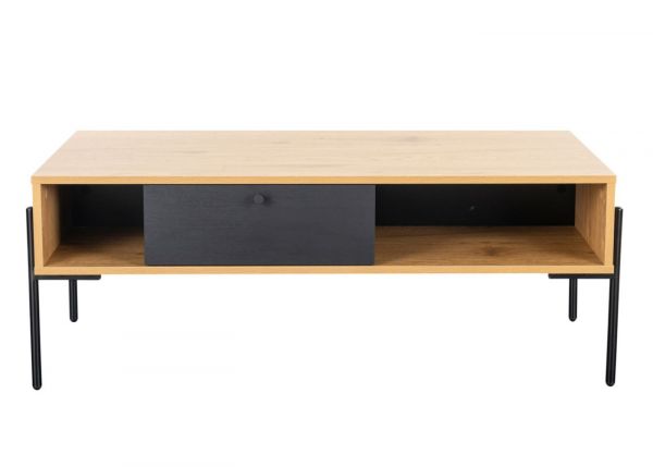 Madrid Oak and Black Coffee Table Front