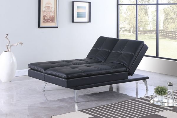 Wyoming Black Leather-Effect Sofabed by Sweetdreams