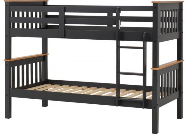 Neptune Grey/Oak 3' Bunk Bed by Wholesale Beds Angle