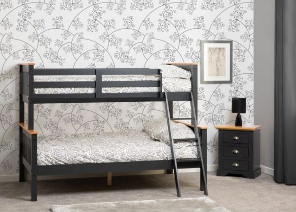 Neptune Grey/Oak Triple Sleeper Bunk Bed by Wholesale Beds Room Image