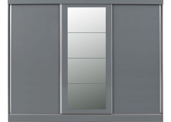 Nevada Grey Gloss 3-Door Sliding Wardrobe by Wholesale Beds & Furniture Front