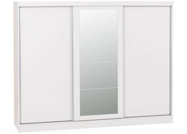 Nevada White Gloss 3-Door Sliding Wardrobe by Wholesale Beds & Furniture