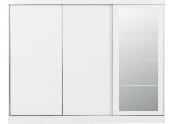 Nevada White Gloss 3-Door Sliding Wardrobe by Wholesale Beds & Furniture Front 