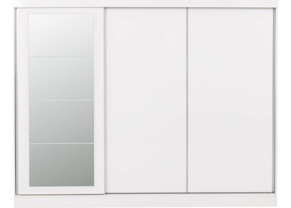 Nevada White Gloss 3-Door Sliding Wardrobe by Wholesale Beds & Furniture Front