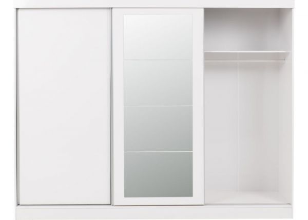 Nevada White Gloss 3-Door Sliding Wardrobe by Wholesale Beds & Furniture Right Open