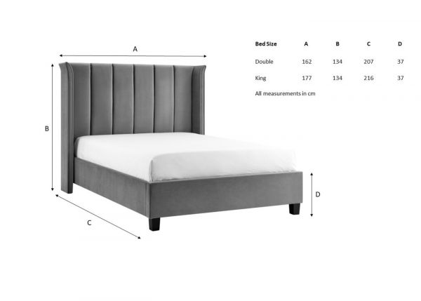 Polaris Silver Bedframe Range by Limelight Dimensions