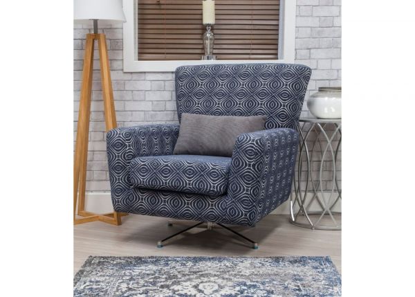 Poppy Navy Swivel Chair by Sofahouse Room