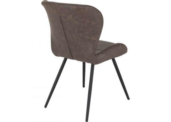 Quebec Brown Faux Leather Dining Chairs by Wholesale Beds & Furniture Back Angle