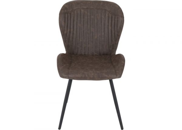 Quebec Brown Faux Leather Dining Chairs by Wholesale Beds & Furniture Front