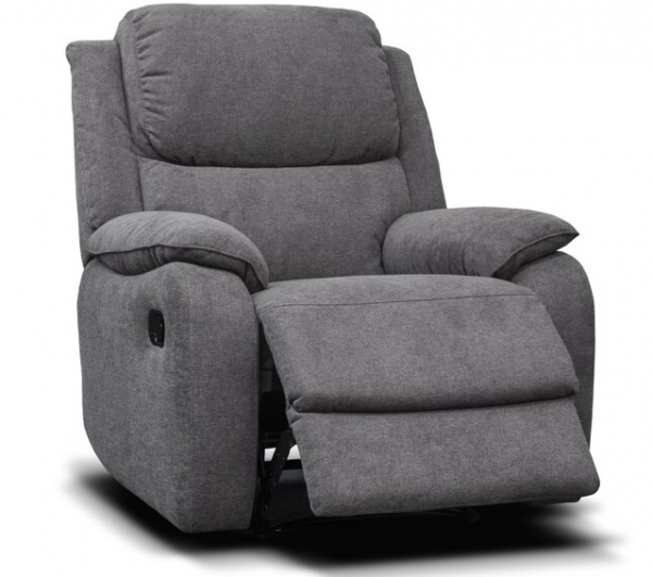 Parker Fabric 1-Seater Recliner Chair in Grey by SofaHouse