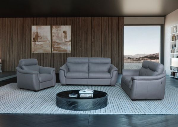 Soffio Italian Leather Sofa Range in Cobalto by Annaghmore