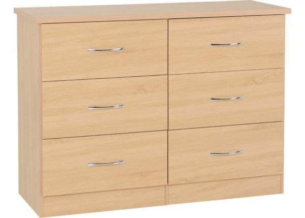 Nevada Sonoma Oak Effect 6-Drawer Chest by Wholesale Beds & Furniture