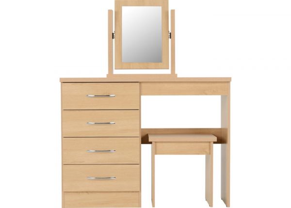 Nevada Sonoma Oak Effect 4-Drawer Dressing Table Set by Wholesale Beds & Furniture