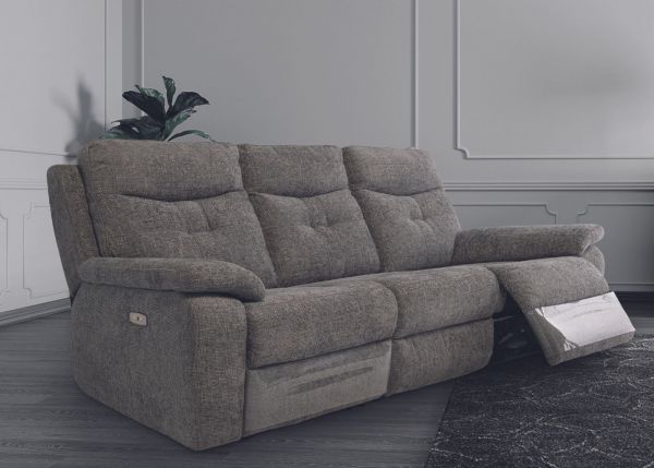 Solero Graphite Fabric Full Electric Reclining Sofa Range