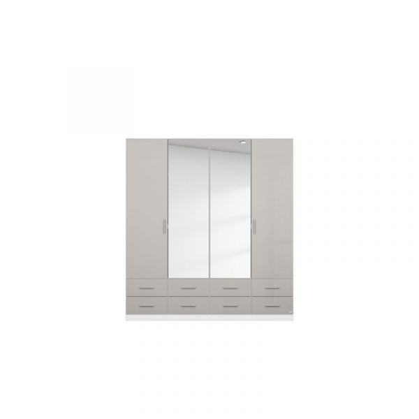 Stuttgart Silk Grey/ Alpine White 4 Door Wardrobe by Rauch 