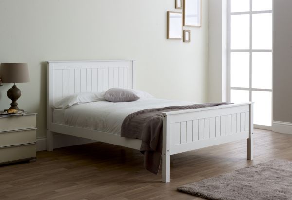 Taurus White Bedframe with High Footend Range by Limelight