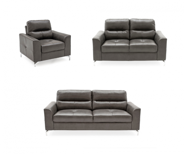 Tanaro Grey 3-Seater + 2-Seater + 1-Seater Sofa Set by Vida Living